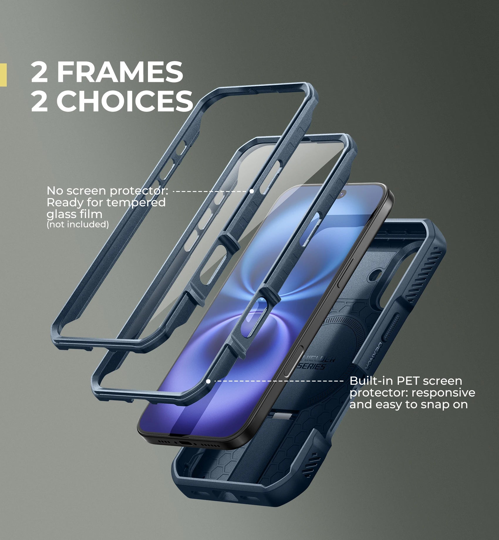 For iPhone 16 Case Kickstand Compatible with MagSafe Shockproof Bumper Cases with Slide Camera Cover  Built-in Screen Protector