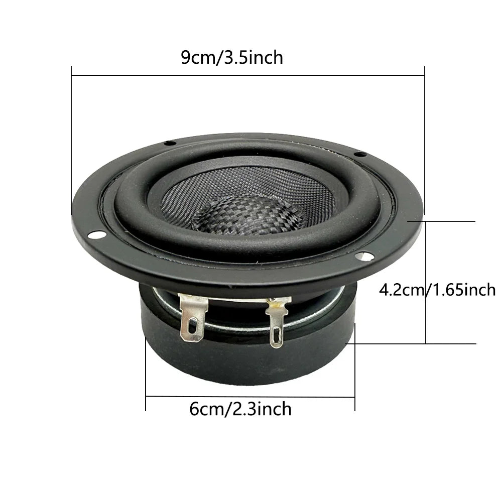 1 Pcs 3.5 Inch 3 Inch 90MM Speakers 4 Ohm 15W Round Fiberglass Basin Waterproof Full Range Speaker For Car Midrange Bass