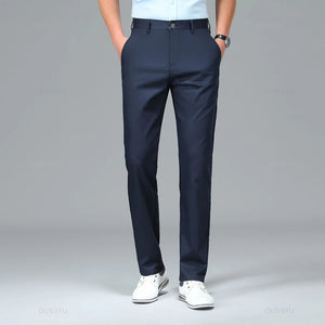 Spring Summer High Quality Luxury Straight Business Suit Pants Men Bamboo Fiber Designer Elegant Casual Long Formal Trouser Male - You Offer