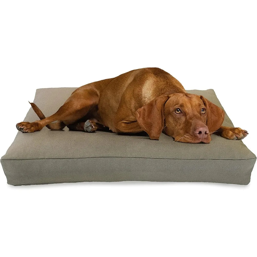 X-Large - 48 x 30 x 5 Premium Organic Hemp Dog Bed Organic Latex Fill - Removeable Cover
