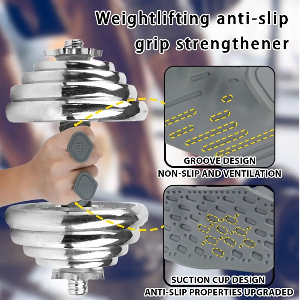 1 Pair Anti-Slip Workout Grips Ergonomic Rubber Hand Protector Gloves for Weight Lifting, Pull-Ups, Home Gym Training & Exercise