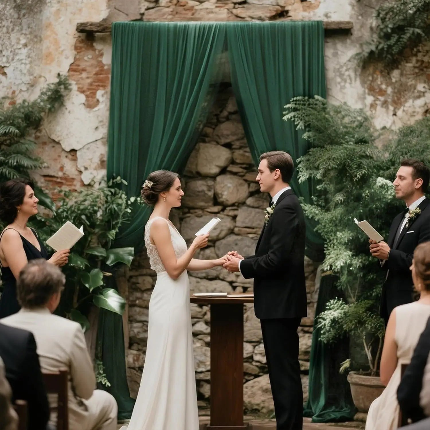 Dark Green Chiffon Wedding Arch Draping Fabric Sheer Curtains Drapery Ceremony Reception Backdrop Curtain Party Swag Christmas