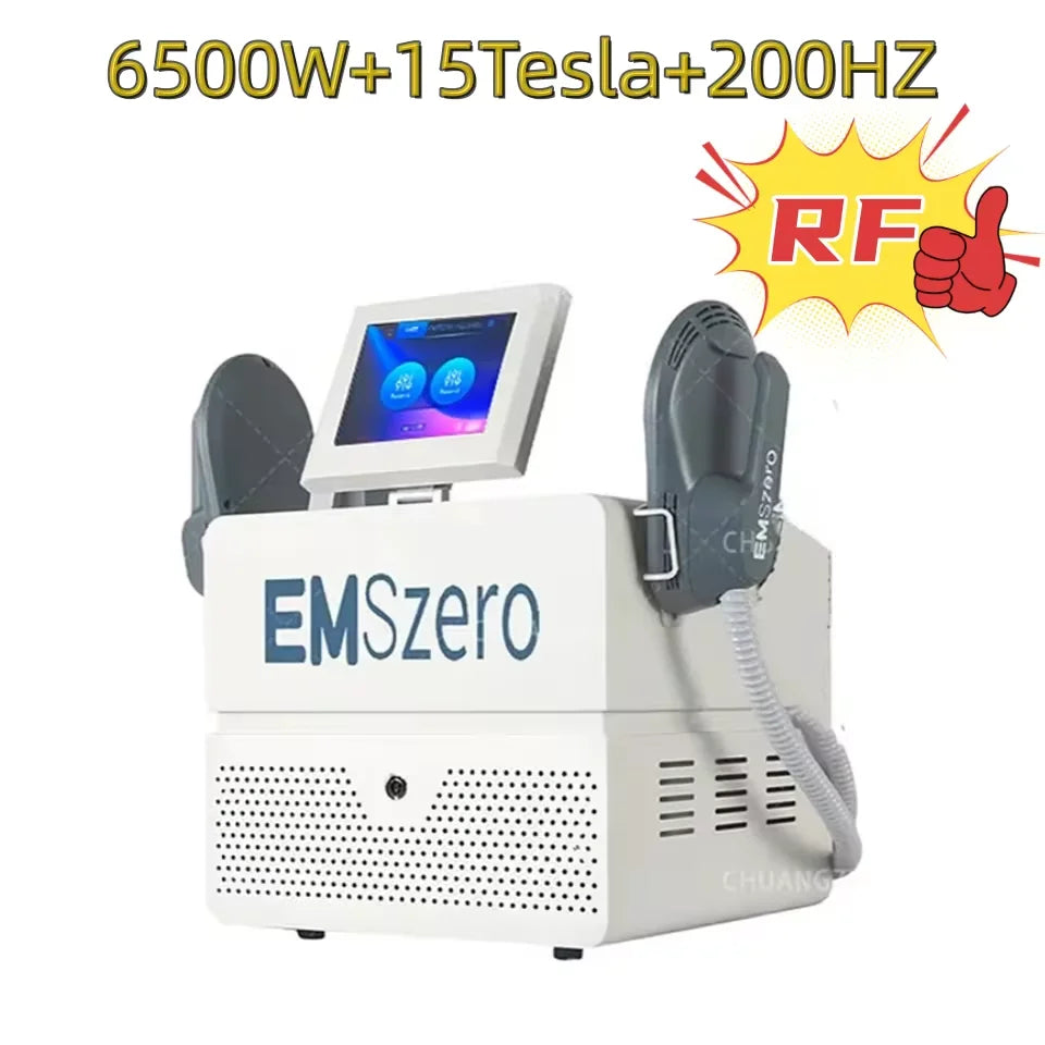 Portable HIEMT 6500W RF 15T 200HZ Body Shaper Muscle Growth Fat Burning High Intensity Electromagnetic Stimulator