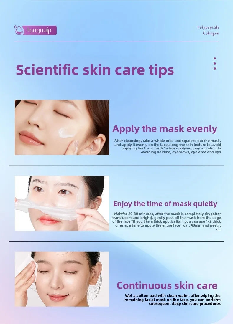 Polypeptide collagen hydrating mask Remove Dark Spots Melanin Brighten Shrink Pores Moisturizing Fade Fine Lines Skin care