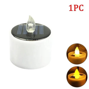Solar LED Flameless Candles Waterproof Rechargeable Lights for Outdoor Garden Party Halloween Gift Day of the Dead Decoration