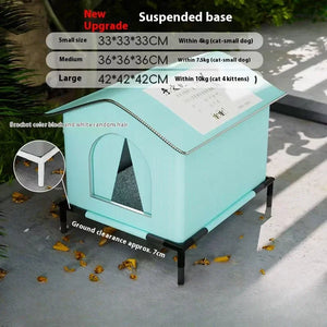 Stray Cat's House Waterproof Outdoor Feral Cat Houses FoldableTent Portable Travel Cold Resistant Pet House Winter Warm Outsid