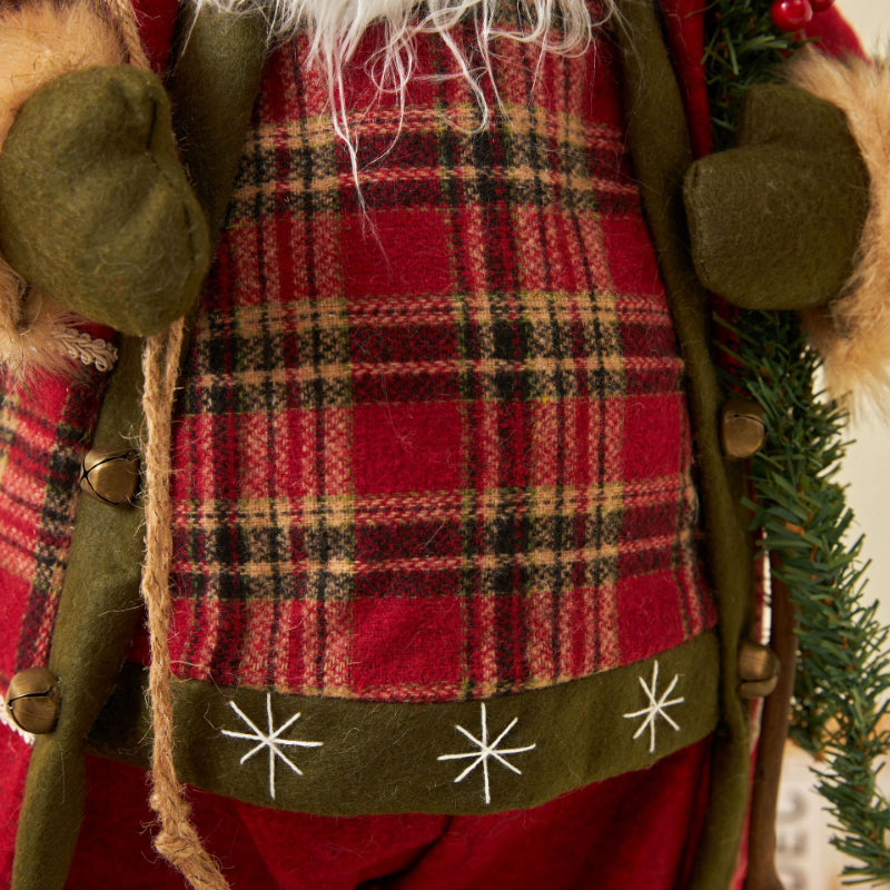 60cm Large Santa Claus Merry Christmas Decorations for Home Happy New Year 2023 Fabric Knitting Clothes Doll Window Decor