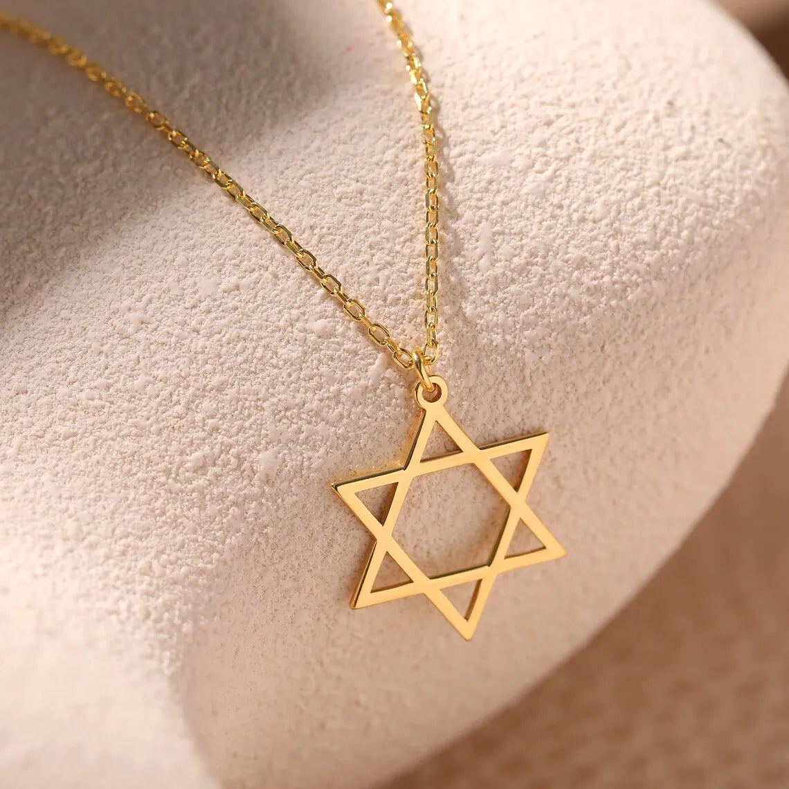 Fashion Mogen Star of David Pendant Necklace for Women Stainless Steel Jewish Symbols Necklace Men's Religious Amulet Jewelry - You Offer