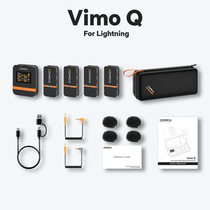 COMICA Vimo Q Four-channel Mini Wireless Microphone Wireless Lavalier Microphone With Charging Case for Camera Smartphone PC
