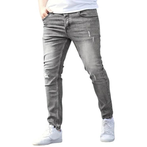 Mens Jeans Casual Skinny Pants Stretch Denim Trousers Male Slim Fit Straight Pants Fashion Jeans Soild Pencil Pants Man Clothing - You Offer