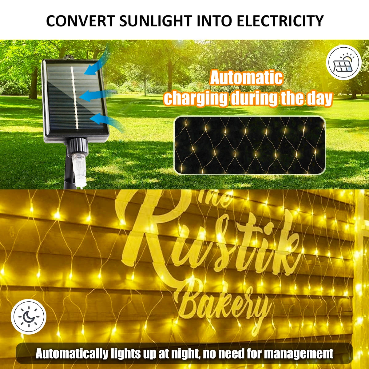 9.8*6.6Ft Solar Lights Net Waterproof 8 Lighting ModesOutside Garden Twinkle Lights For Patio Wall Roof Balcony Christmas Decor