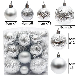 29/40/50pcs Silver Red Special-shaped Christmas Ball Ornaments Christmas Tree Party Decoration Christmas Spheres Pendant New