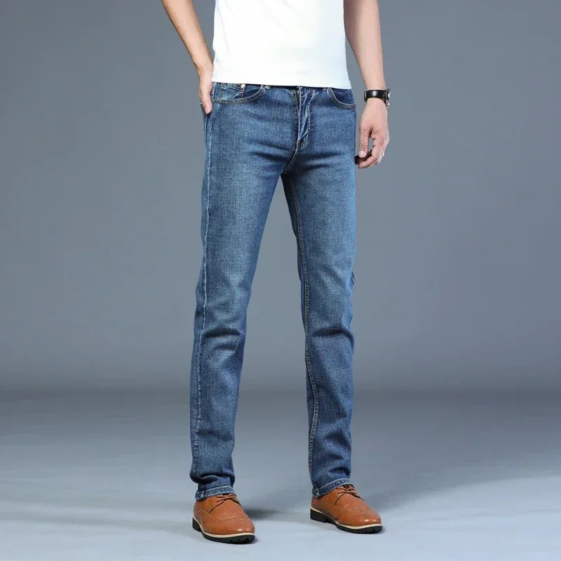 Mens High Quality Jeans Fashion Straight Denim Pants Men Classic Casual Jeans Male Plus Size Denim Trousers Ripped Jeans 28-40 - You Offer