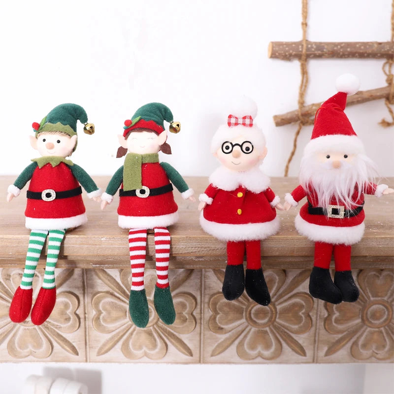 Christmas Elves Stuffed Plush Dolls Hanging Ornaments Xmas tree Party Decor Cute Boy Girl Elf Hanging Pendants Gifts New Year