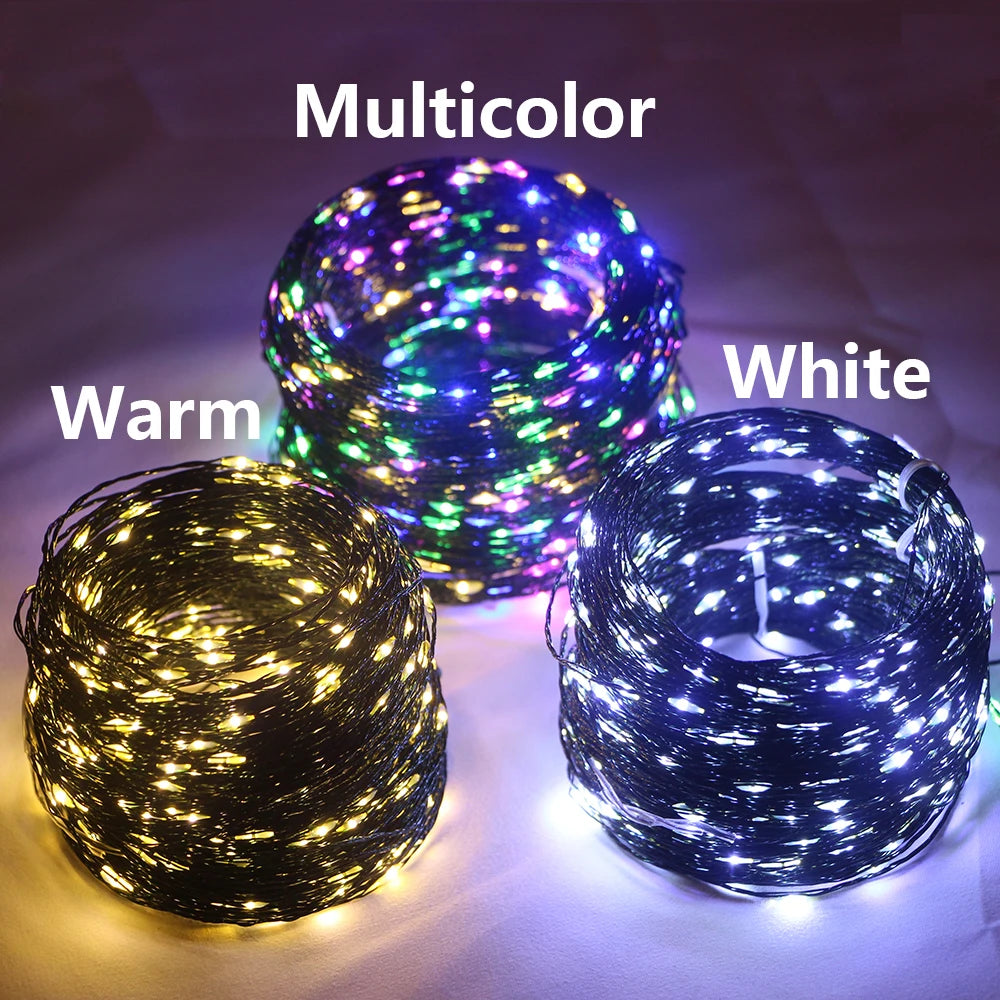 1000/500LED Fairy String Lights Christmas Garland Outdoor Decor Lights Waterproof With Remote For Tree Street Wedding Party