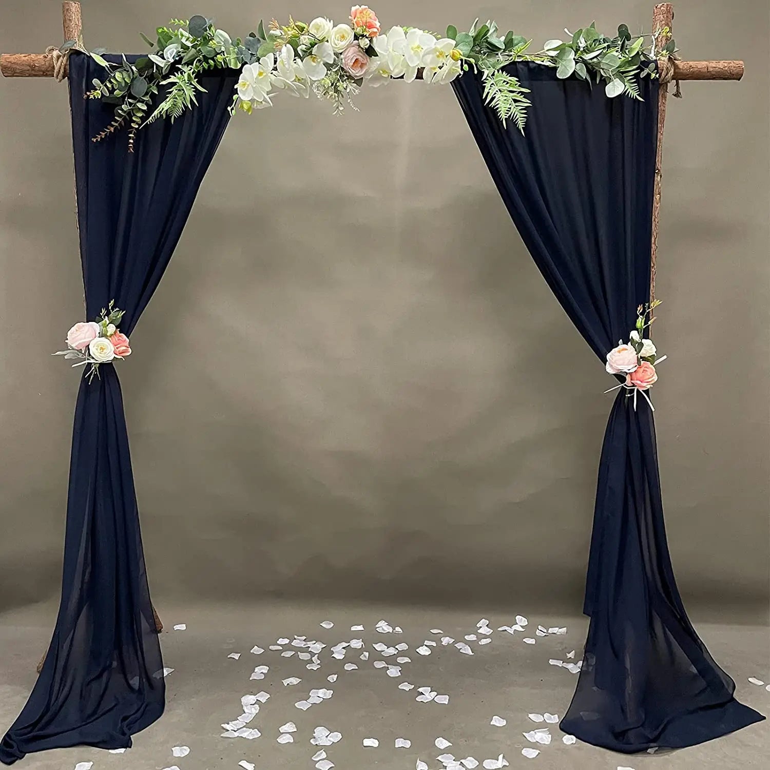 Dark Green Chiffon Wedding Arch Draping Fabric Sheer Curtains Drapery Ceremony Reception Backdrop Curtain Party Swag Christmas