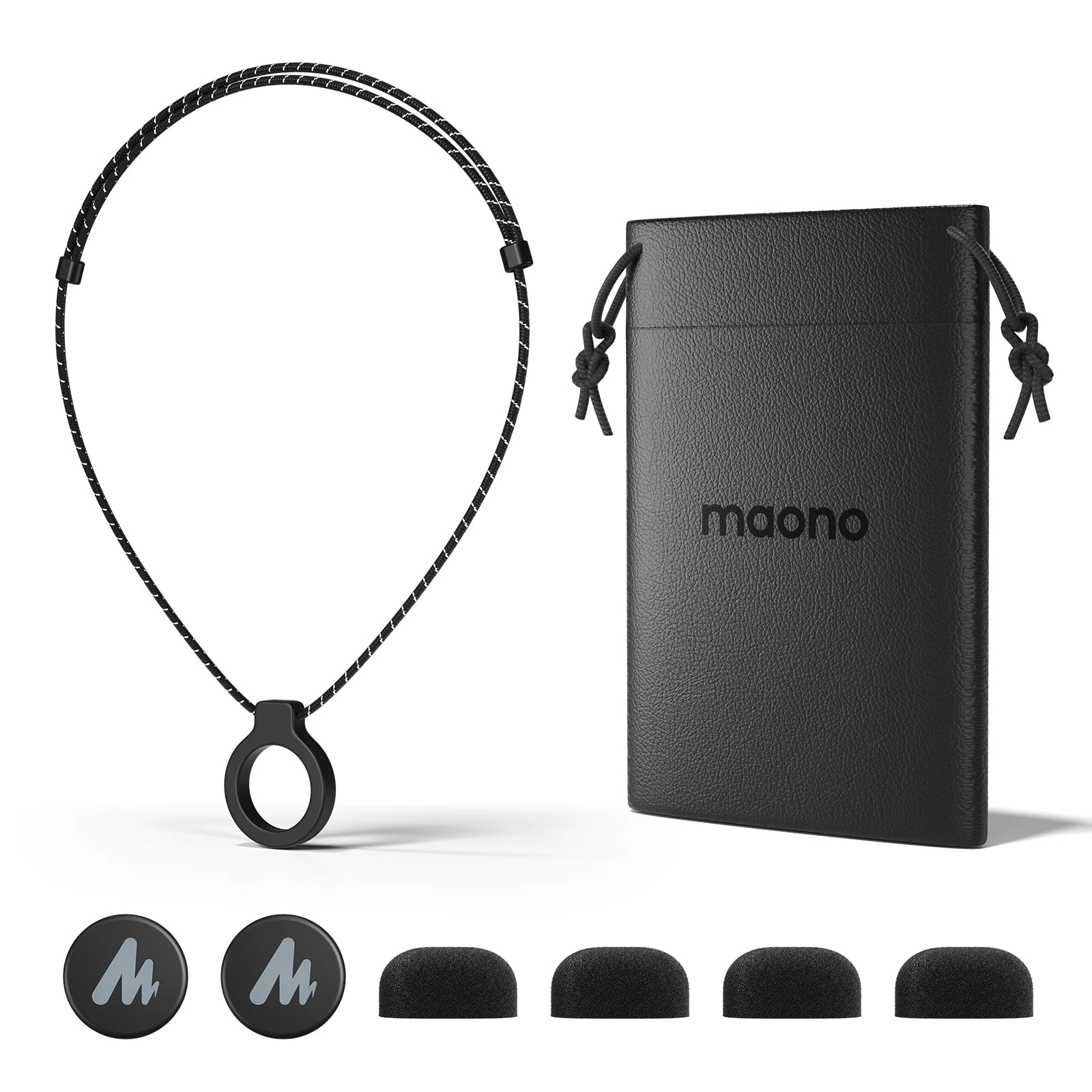 MAONO T1mini Wireless Lapel Microphonefor iPhone Android Tablet PC with Noise Cancellation App Setting for Audio Video Recording