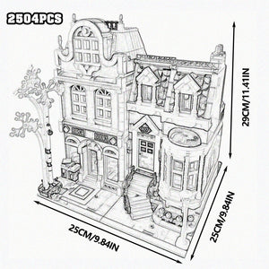 Creative Expert Brick Bank Cafe Corner Model MOC Street View House Building Blocks Toys Pet Book Shop Town Hall Downtown Diner