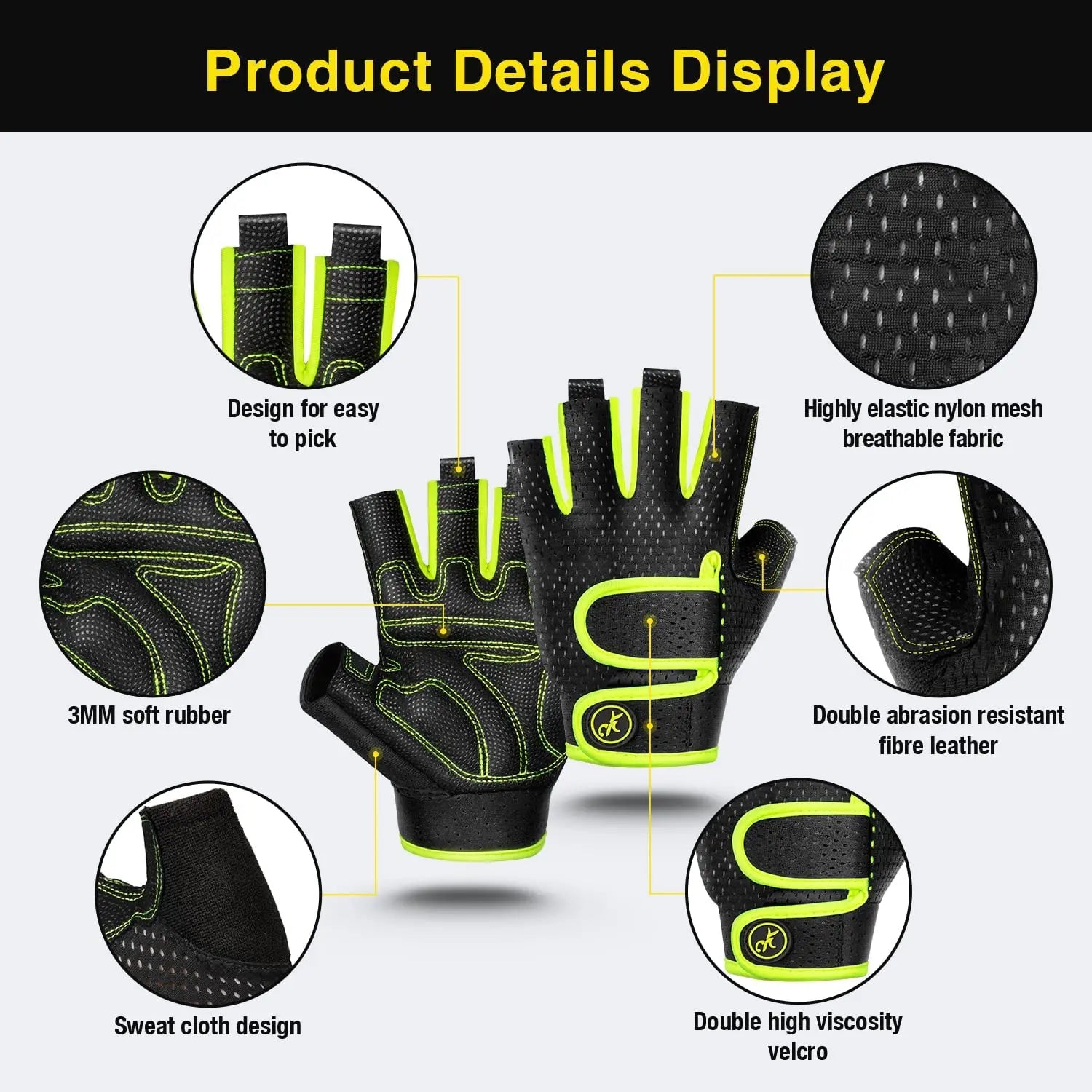 New Mountain Road Bike Riding Gloves Outdoor Sailing Paddle Board Sports Gloves Short Finger Breathable Fitness Gloves