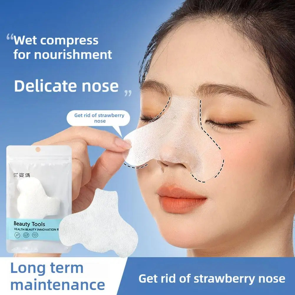 New 100pcs Disposable Nose Mask Paper Moisturizing Paper Mask Strips Cosmetic Paper Remove Cotton Care Skin Blackhead E5B4