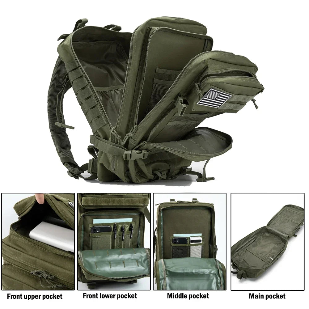 45L Tactical Backpack Large Capacity Outdoor Rucksack 3 Day Fitness Hiking Bag Hiking Camping Gear Backpacks - You Offer