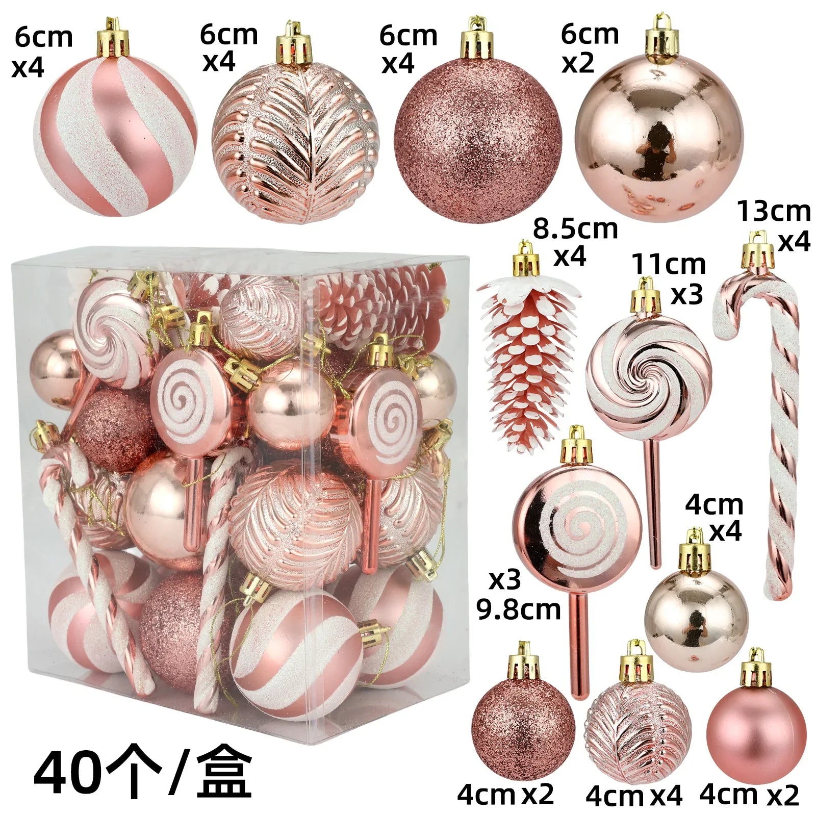 29/40/50pcs Silver Red Special-shaped Christmas Ball Ornaments Christmas Tree Party Decoration Christmas Spheres Pendant New