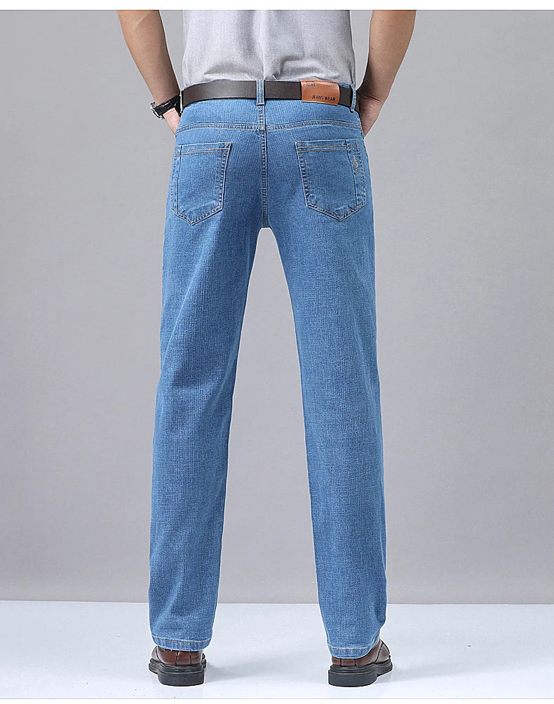 Men's Denim Jeans Thin Summer Straight Business Soft Fashion New High Quality Pants New Arrivals Dropship OL Work Trousers - You Offer