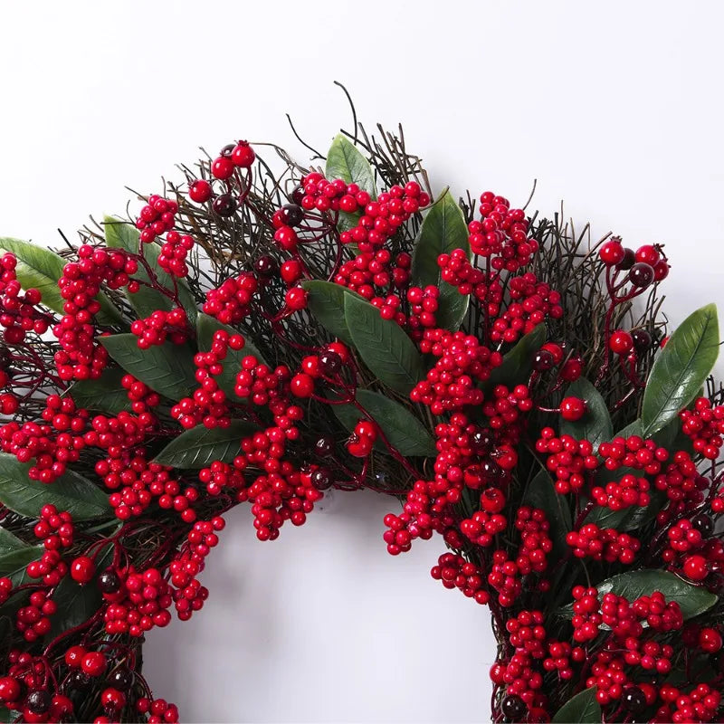 SRETNO Christmas Wreath Artificial Plants Red Fruit Flower Wreath Home Decorations Ornaments Christmas Supplies 2025 New Garland