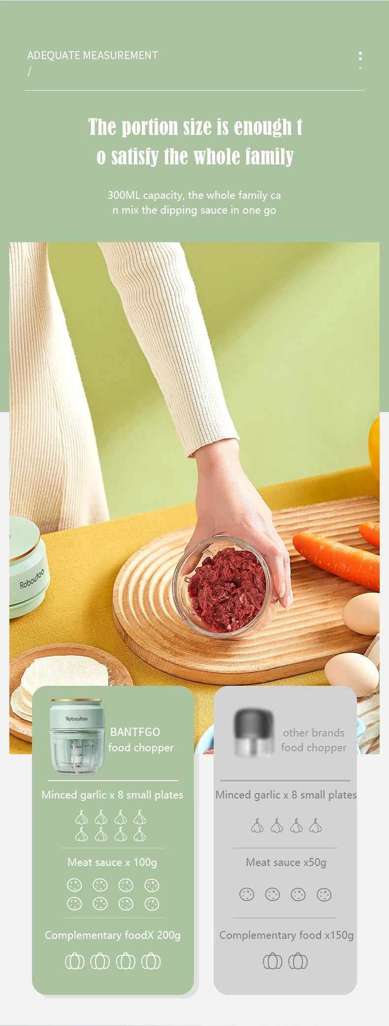 Mi Glass Electric Garlic Crusher Portable Fresh Meat Chopper USB Charging Ginger Chili Vegetable Masher Machine Kitchen Tool