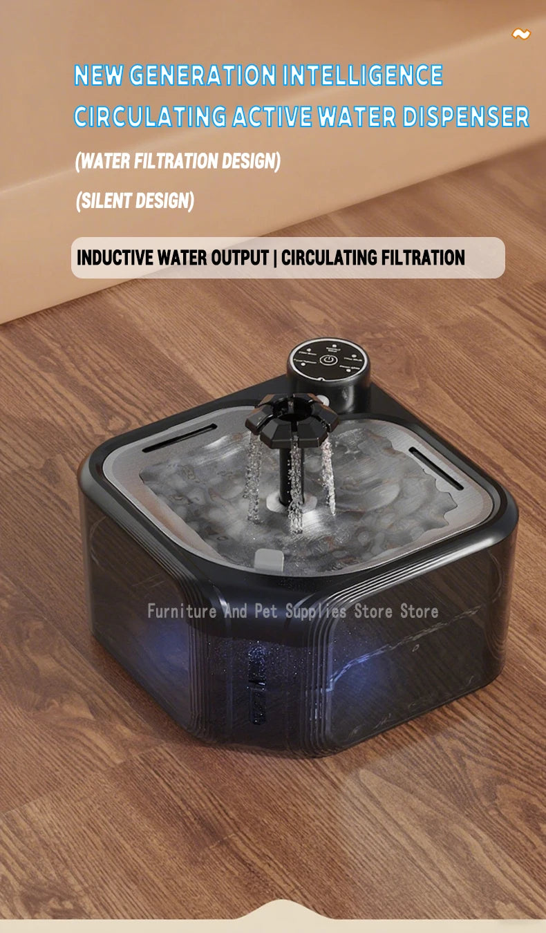 Wireless Automatic Cat Water Fountain 3600mAh 2800ML Pet Water Dispenser For Dog Cat Infrared Sensor Smart Pet Drinkier Fountain