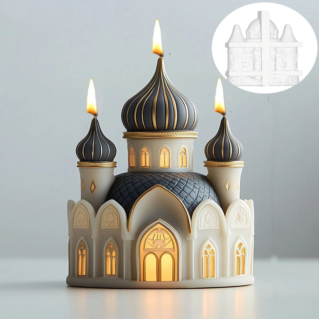 Magic House Relief Cylinder Candle Silicone Mold Halloween Gift Magic Elf Castle Cylinder Resin Mould Devil House Gypsum Molds