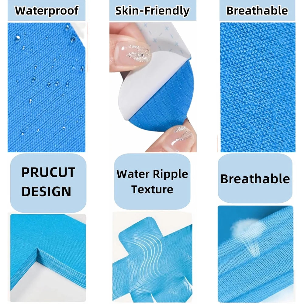 10Pcs Kinesiology Tape for Knees & Ankle, Kinesiology Tape Precut Elastic Kinesiology Athletic Tape for Knee Support and Muscle