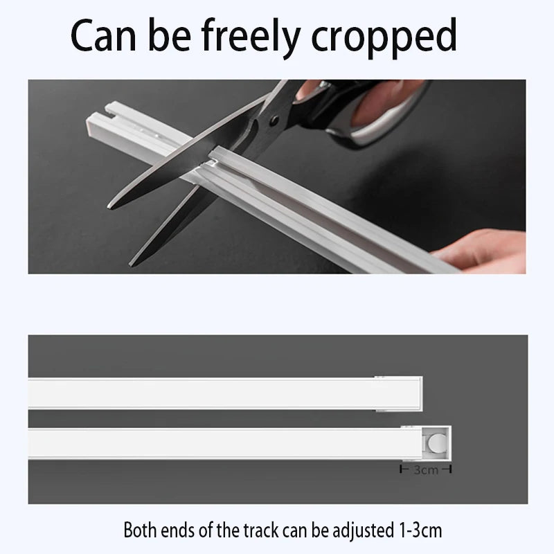 Self Adhesive Curtain Sliding Track Without Punching Nano Silent Track Top Mounted Side Mounted Home Window Decor Accessorie