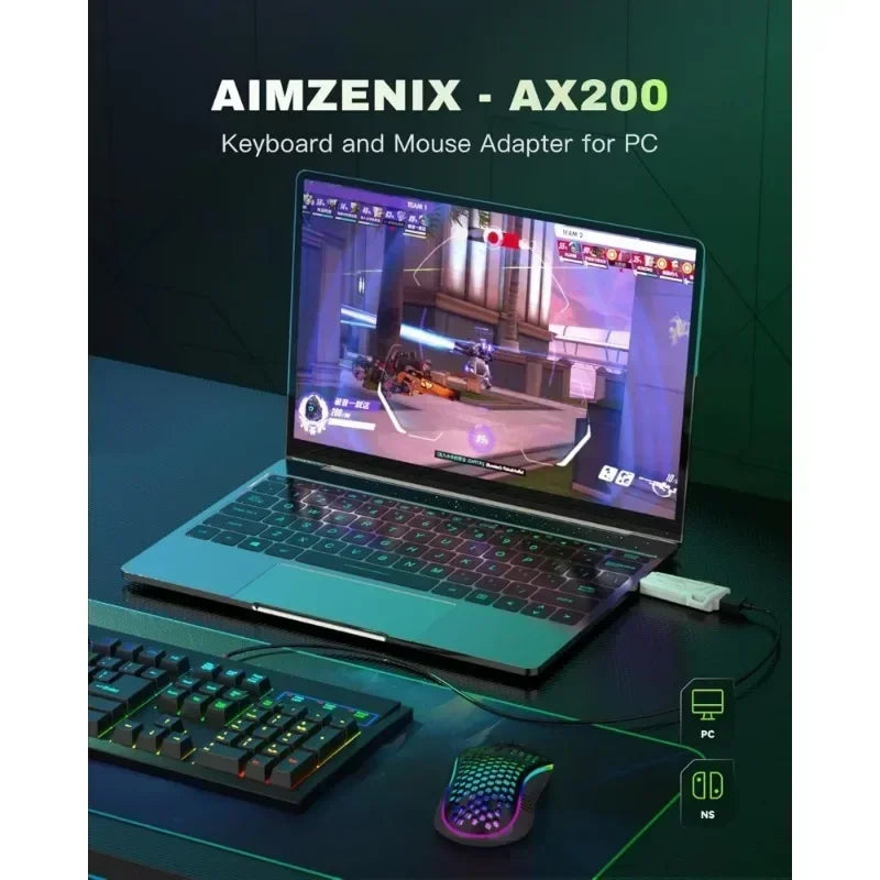 AX200 PC Gaming K&M Converter/Adapter,For Games Consoles Enhanced Gaming Experience Gamer Accessory