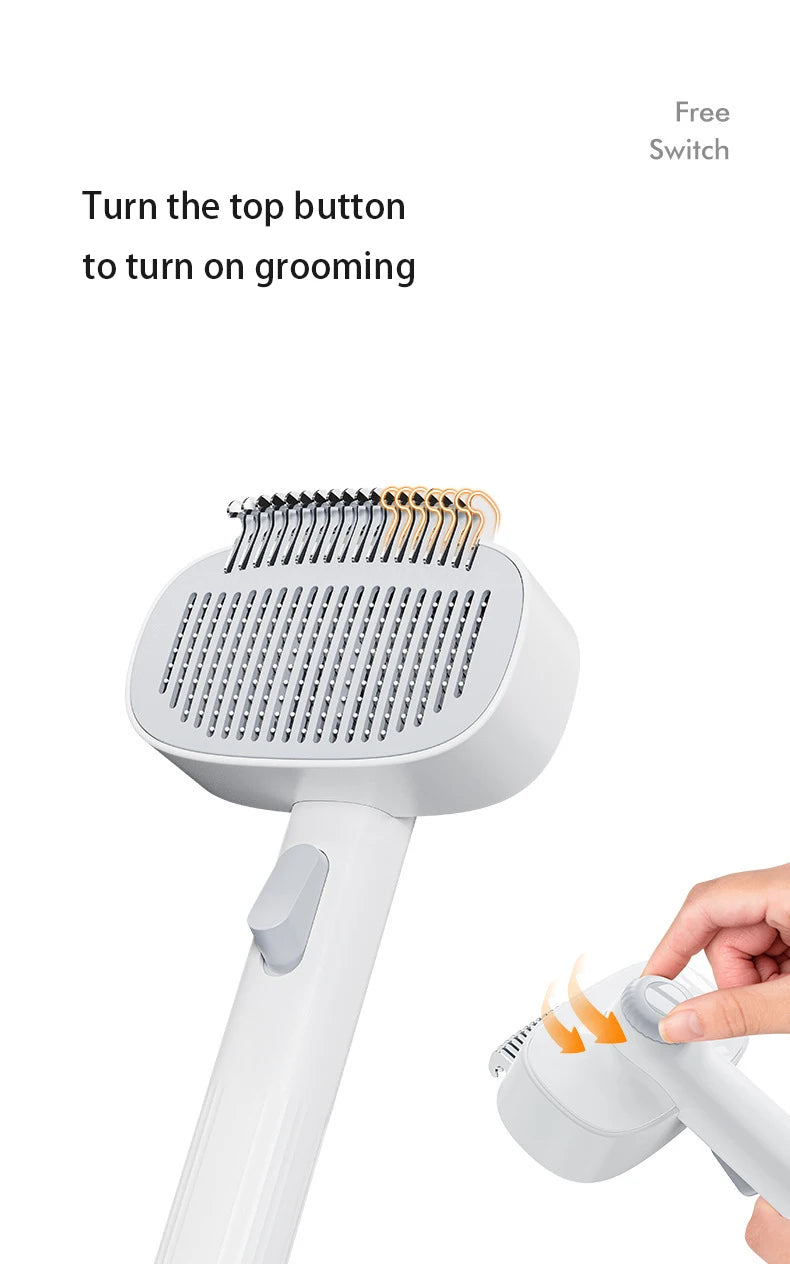Magic Pet Grooming Brush - Effortless Knot Remover & Hair Collector, Painless Detangling for Cats & Dogs with Thick Fur