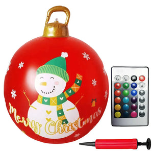 1PC Christmas Tree Decorations Balls Giant Inflatable Christmas Balls Outdoor Christmas Decorations PVC 60CM Snowman Balls