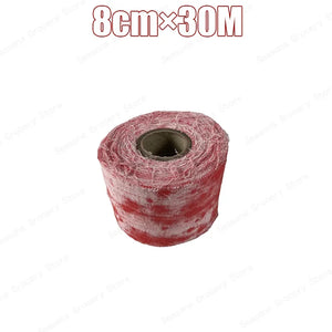 Halloween Bloody Gauze Roll Bloody Bandage  Wrap Fake Blood Creepy Costume Gauze Mummy Zombie Costume Accessories Party Decor