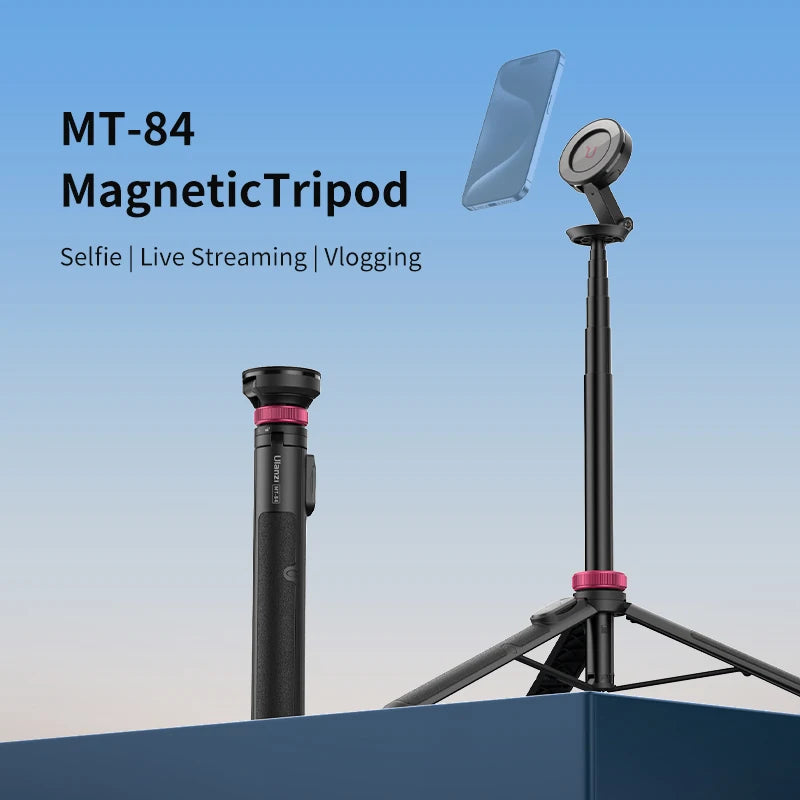 Ulanzi MT-84 1.53m Magnetic Tripod 360° Rotation Smartphone Extension Tripod for Selfie Live Streaming Vlog 10m Remote Control