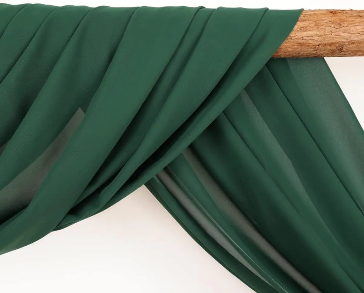 Dark Green Chiffon Wedding Arch Draping Fabric Sheer Curtains Drapery Ceremony Reception Backdrop Curtain Party Swag Christmas