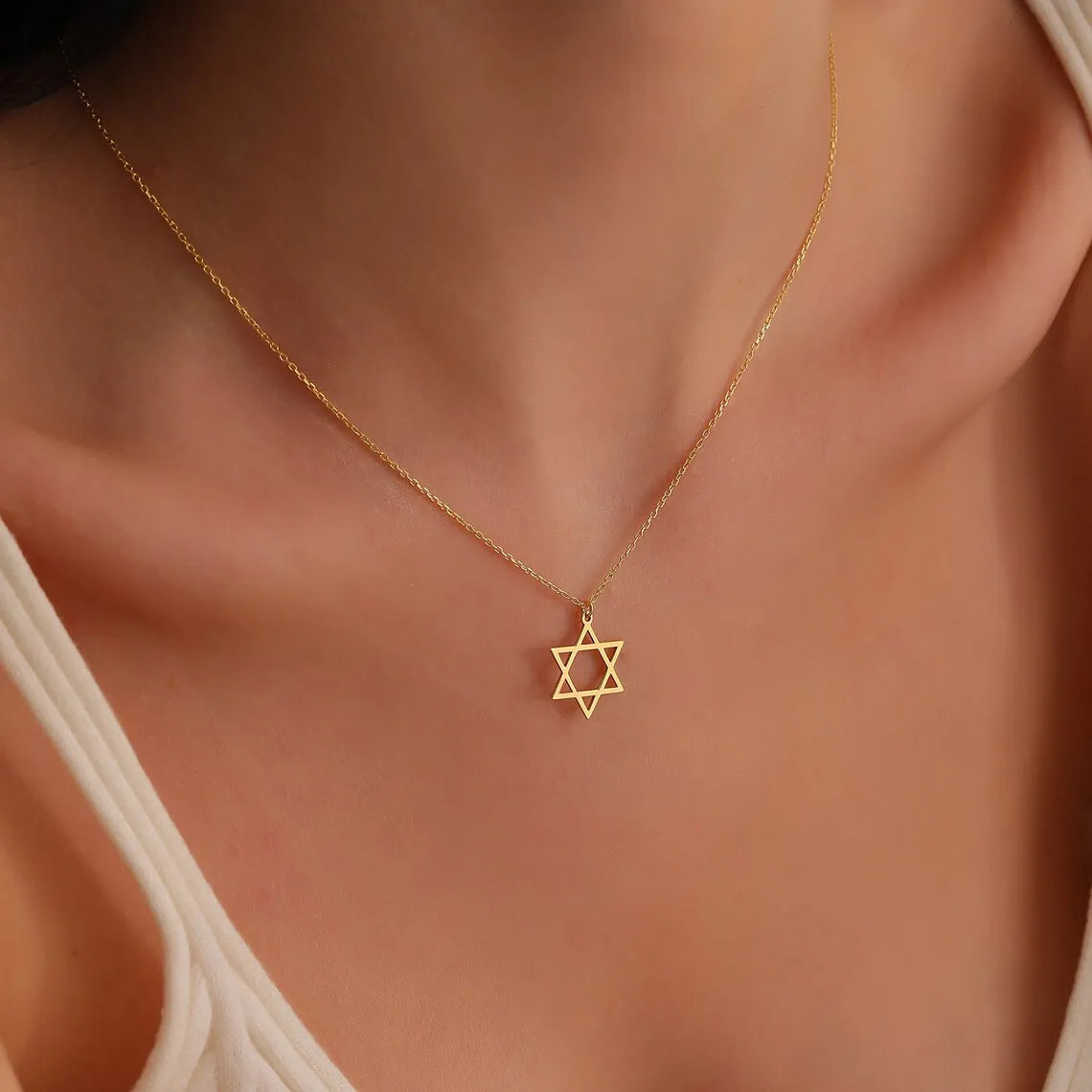 Fashion Mogen Star of David Pendant Necklace for Women Stainless Steel Jewish Symbols Necklace Men's Religious Amulet Jewelry - You Offer