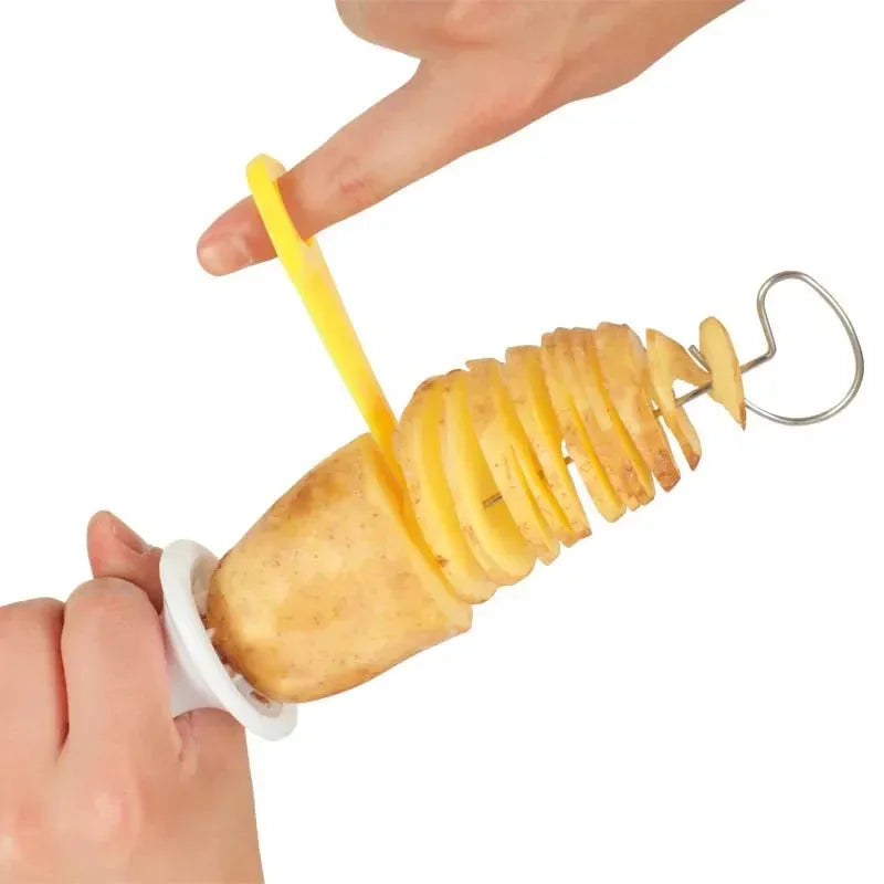 1Set Stainless Steel Plastic Rotate Potato Slicer Twisted Potato Spiral Slice Cutter Creative Vegetable Tool Kitchen Gadgets - You Offer