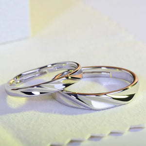 2Pcs 925 Sterling Silver Couples Ring Sets Light Polishing Simple Ring for Woman Man Classic Wedding Fine Jewelry Circle - You Offer