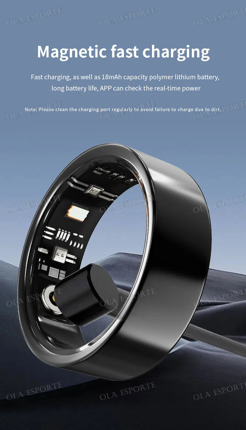 2025 New Smart Ring Men Women Camera Control Heart Rate Blood Oxygen Monitor Smartring IP68 & 5ATM Waterproof Multi-sports Modes