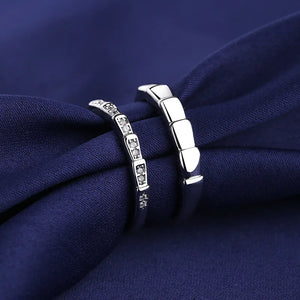 2Pcs 925 Sterling Silver Couples Ring Sets Light Polishing Simple Ring for Woman Man Classic Wedding Fine Jewelry Circle - You Offer