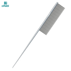 Oitabi Precision Tail Comb made with Bimetal, Finishing and Fluffing Comb for Grooming Paws Face and Tail | Tear Stain Removal