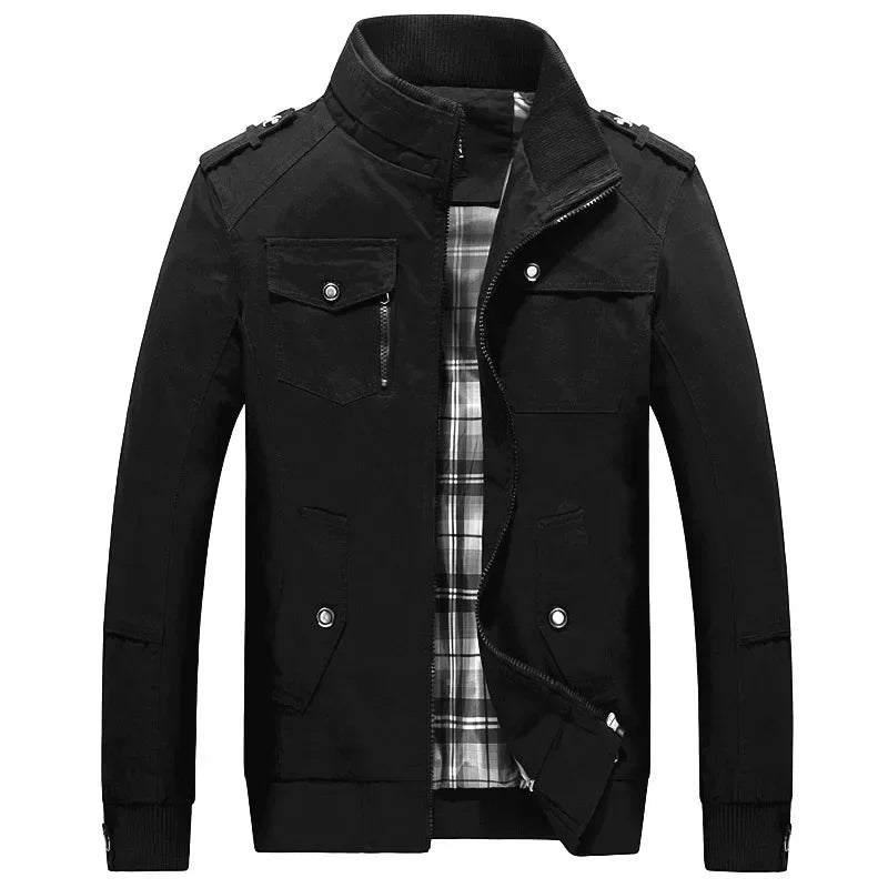 Cargo Jacket Men Casual Windbreaker Jacket Coat Men Spring Autumn New Hot Outwear Stand Slim Unload Jacket Mens