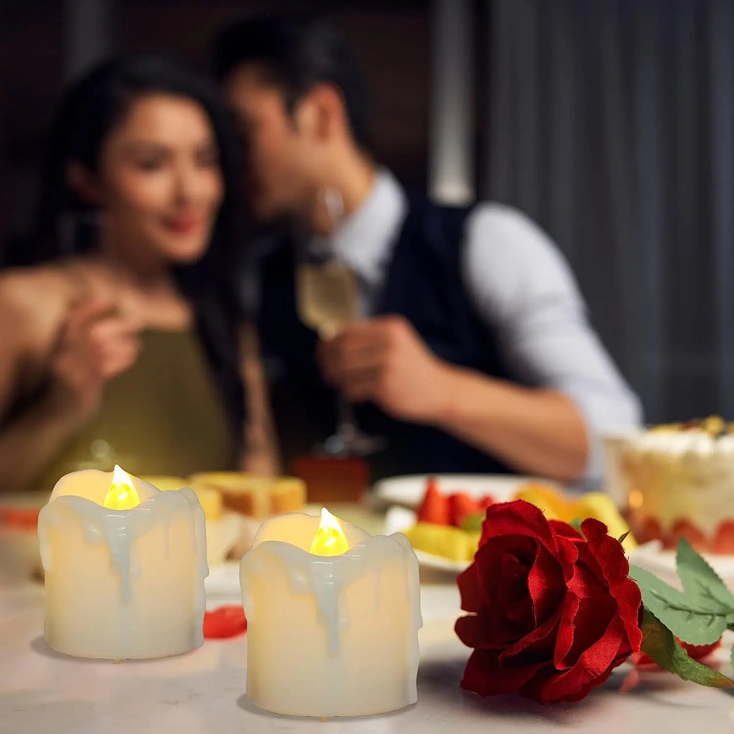 LED Candles 48/24/12 Pack Battery Operated Candles Batteries Lights Candles to Create Warm Ambiance Naturally Flickering Bright