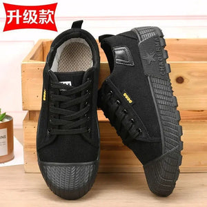 Mens Canvas Shoes Outdoor Breathable Work Shoes Non Slip Casual Sneakers for Male Soft Sole Walking Flats Zapatos Casuales