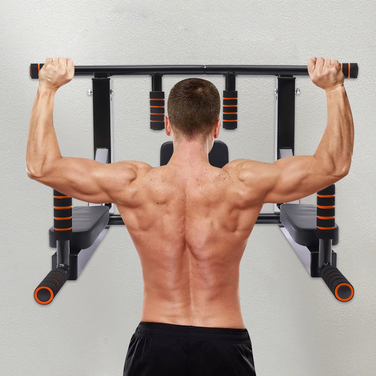 Wall Mounted Pull Up Bar Chin Up bar Multifunctional Dip Station for Indoor Gym Workout Training Equipment Fitness Dip Stand - You Offer