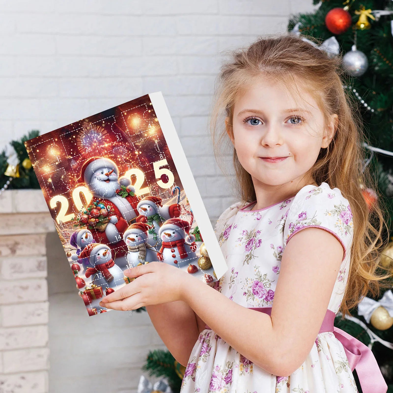 Snowman 24 Days Christmas Countdown Calendar Xmas Tree Snowman Pendant Ornaments Xmas Advent Calendar Xmas Gifts for Kids
